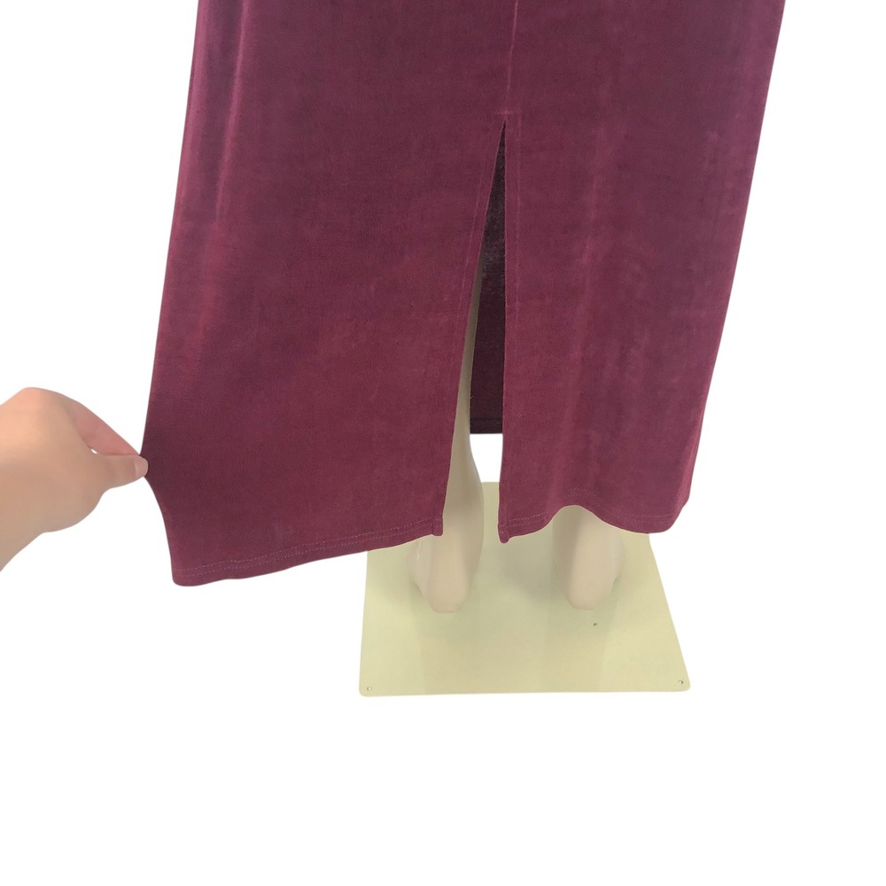 Vintage A Touch of Class Knit Slinky Maxi Skirt Size S/M Whimsigoth 90s Burgundy - Picture 9 of 10